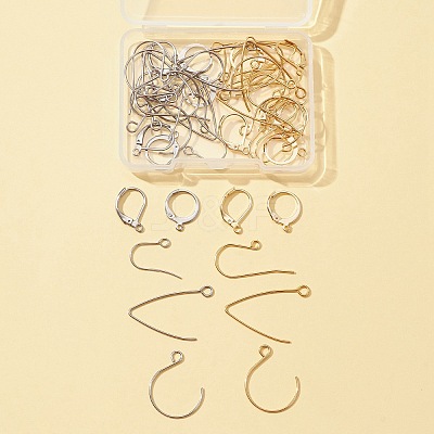 48Pcs 12 Style 304 Stainless Steel Leverback Earring Findings & Earring Hooks STAS-FS0001-28-1
