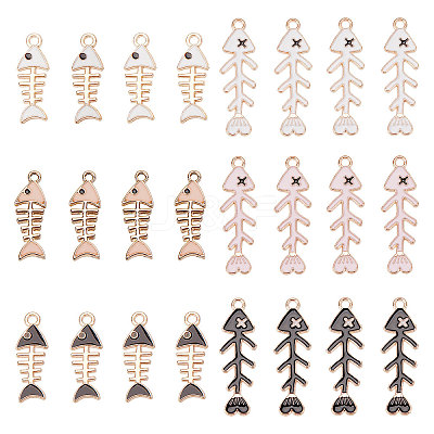 48Pcs 6 Style Alloy Pendants ENAM-SC0003-29-1
