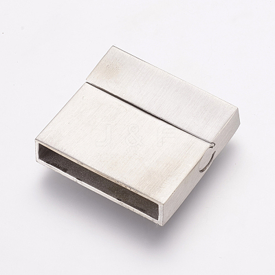 Tarnish Resistant 304 Stainless Steel Magnetic Clasps with Glue-in Ends STAS-K145-19P-1