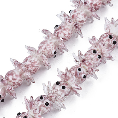 Handmade Bumpy Lampwork Beads Strands LAMP-N021-37E-1