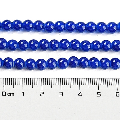 Baking Paint Imitation Jade Glass Round Bead Strands X-DGLA-Q021-6mm-33-1