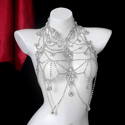 Alloy Crystal Rhinestone Teardrop Multi Layer Body Chains for Night Club FS-WGD641A-02-1