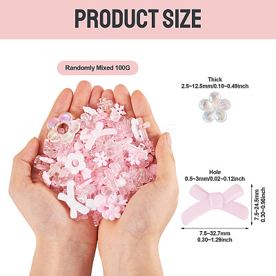 100G Transparent & Opaque Acrylic Beads TACR-TA0001-57E-1