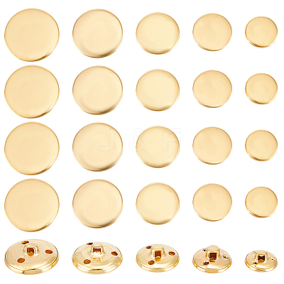 50Pcs 5 Styles 3-Hole Brass Buttons BUTT-OC0001-47G-1