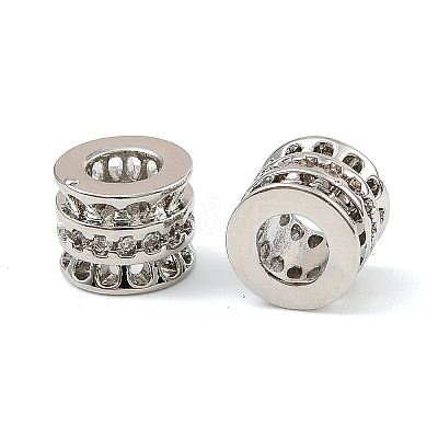 Brass Micro Pave Cubic Zirconia Beads KK-C155-21P-1