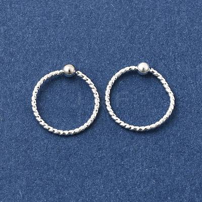 Brass Ball Captive Bead Nose Ring AJEW-G075-01S-02-1