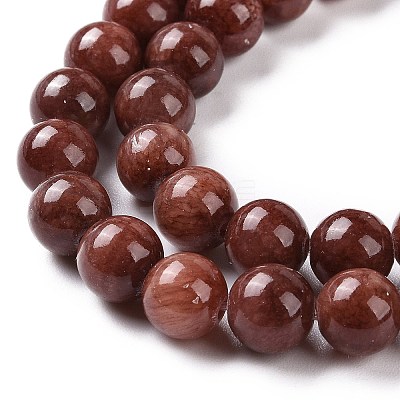 Natural Mashan Jade Round Beads Strands G-D263-8mm-XS05-1