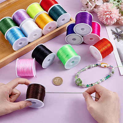 16 Rolls 16 Colors Flat Elastic Crystal String EW-PH0001-13-1