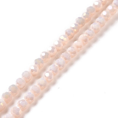 Faceted(32 Facets) Round Full Rainbow Plated Imitation Jade Electroplate Glass Beads Strands EGLA-J130-FR09-1