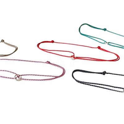 Adjustable Handmade Woven Polyester Cord String Bracelet Sets ZG1939-1