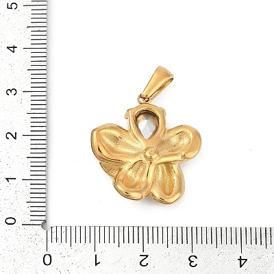 304 Stainless Steel Rhinestone Pendants STAS-K291-06G-02-1