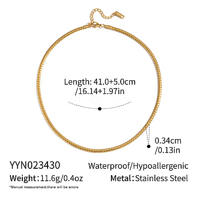 Hip Hop Style 3.4MM Chain Necklace 304 Stainless Steel Fashion Jewelry WR3808-1-1