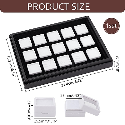Rectangle Paper Loose Diamond Organizer Trays CON-WH0095-80-1