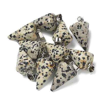Natural Dalmatian Jasper Pendants G-B127-13P-02-1