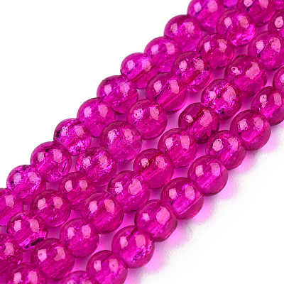 Crackle Glass Beads Strands X-CCG-Q001-6mm-08-1