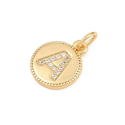 Brass Micro Pave Clear Cubic Zirconia Charms CU-CBA56CE-12G-A-1
