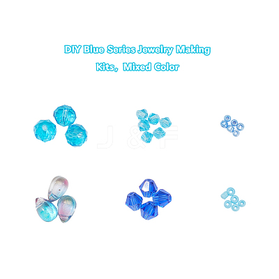 DIY Blue Series Jewelry Making Kits DIY-YW0003-05B-1