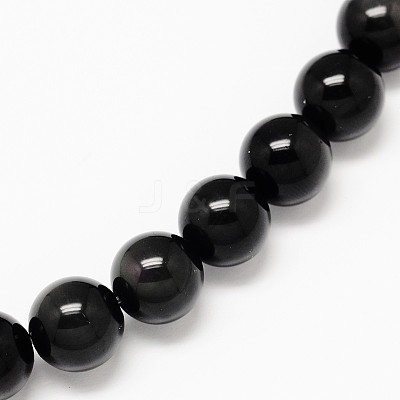 Grade AA Natural Obsidian Round Beads Strands G-L275-03-12mm-1