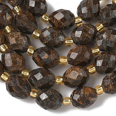 Natural Bronzite Beads Strands G-F809-A07-01-1
