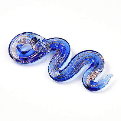 Handmade Gold Sand Lampwork Big Pendants LAMP-T023-11B-1
