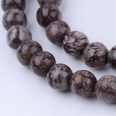 Natural Snowflake Obsidian Beads Strands G-Q462-6mm-37-1