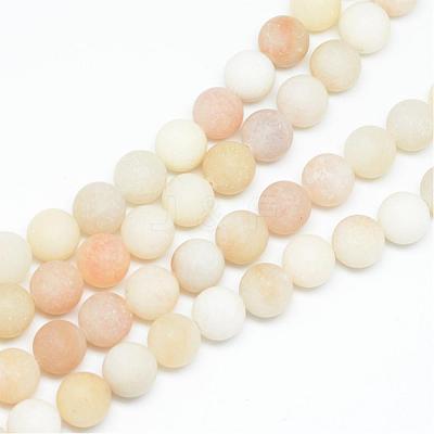 Natural White Jade Bead Strands G-R297-8mm-28-1