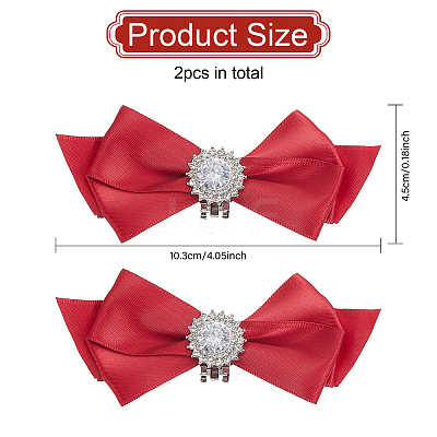 Polyester Bowknot Shoe Decorations AJEW-WH0348-227-1
