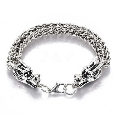 Men's Alloy Wheat Chain Bracelets BJEW-T014-09AS-1