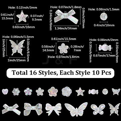 160Pcs 16 Styles Mixed Styles Acrylic Beads OACR-PA0001-77A-1