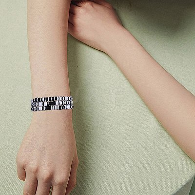 10Pcs 10 Style Polymer Clay Heishi Surfer Stretch Bracelets Set BJEW-SW00116-1