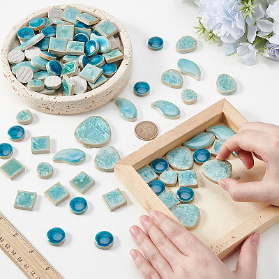 500G 4 Styles Handmade Porcelain Cabochons DIY-SP0007-70-1