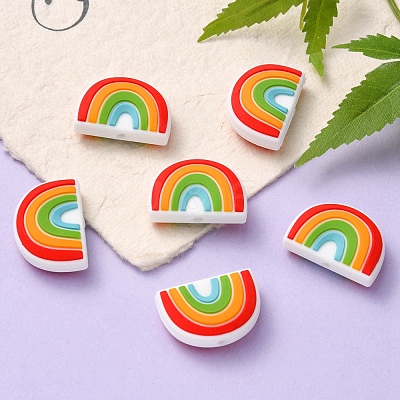 6Pcs Food Grade Eco-Friendly Silicone Focal Beads SIL-YW0001-04F-1