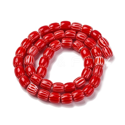 Handmade Lampwork Chevron Beads Strands X-LAMP-K041-01B-20-1