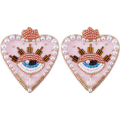 2Pcs Cloth Computerized Embroidery Sew on Patches PATC-FH0001-39A-1
