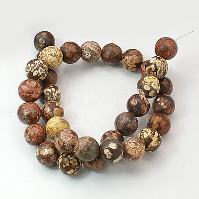 Natural Red Leopard Skin Jasper Beads Strands GSR4mmC066-1