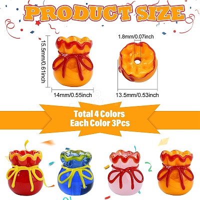 12Pcs 4 Colors Imitation Jade Glass Beads GLAA-CJ0002-97-1