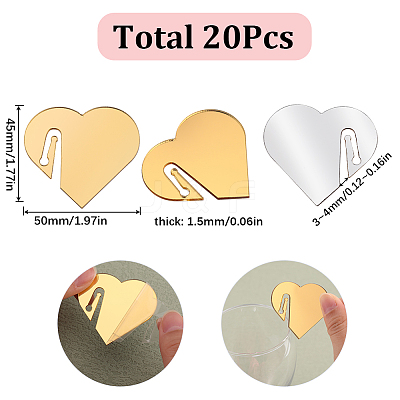Acrylic Mirror Wine Glass Charms AJEW-SC0002-53B-01-1
