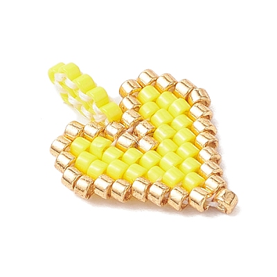 2Pcs 2 Styles Glass Seed Beaded Pendants PALLOY-MZ00883-02-1