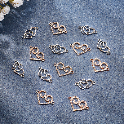 20Pcs 2 Colors Alloy Crystal Rhinestone Links ALRI-PH0001-22-1