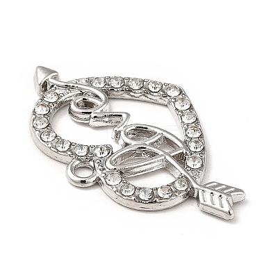 Rack Plating Alloy Rhinestone Pendants PALLOY-K256-27P-1