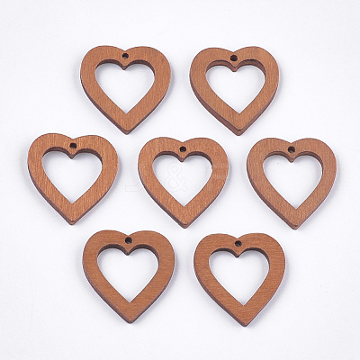Painted Poplar Wood Pendants WOOD-T021-06I-1