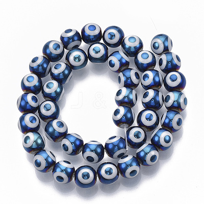 Electroplate Glass Beads Strands EGLA-T012-02B-8MM-1