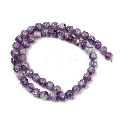 Natural Lepidolite Beads Strands G-U026-A06-8mm-1