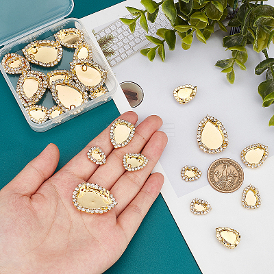 24Pcs 4 Style Brass Cabochon Connector Setting RB-PH0001-18G-1
