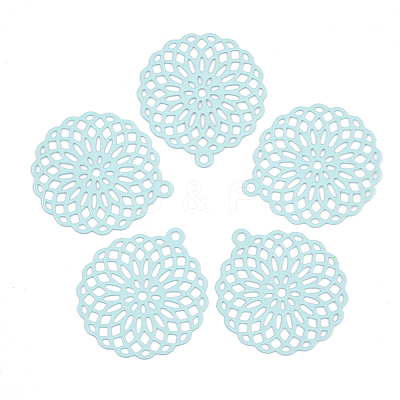 430 Stainless Steel Filigree Pendants STAS-S108-03C-1