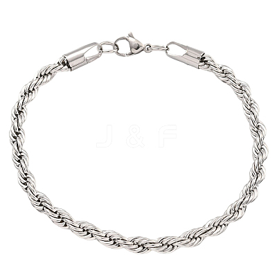 1Pc 5MM 304 Stainless Steel Rope Chain Bracelets for Women BJEW-DJ0001-85-1