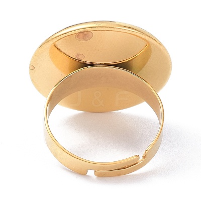 Ion Plating(IP) Adjustable 304 Stainless Steel Finger Rings Components STAS-P291-01G-G-1