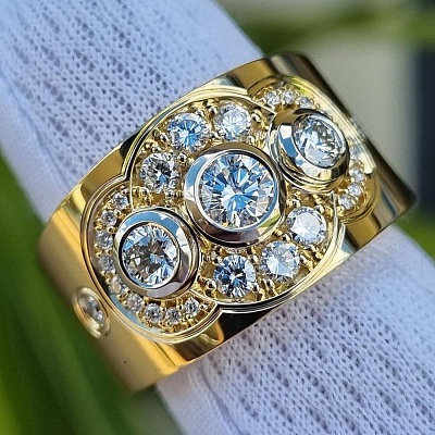 Brass Micro Pave Cubic Zirconia Finger Rings FS-WG4CA91-02-1