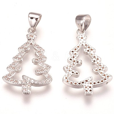 Brass Micro Pave Cubic Zirconia Pendants ZIRC-F086-01P-1