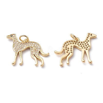 Brass Micro Pave Clear Cubic Zirconia Pendants X-ZIRC-H110-02G-1